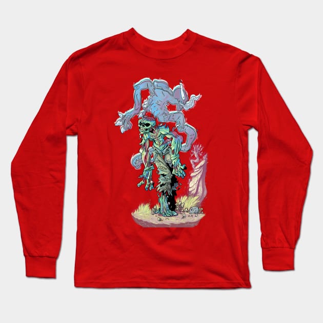 zombie and ghost Long Sleeve T-Shirt by tinbott